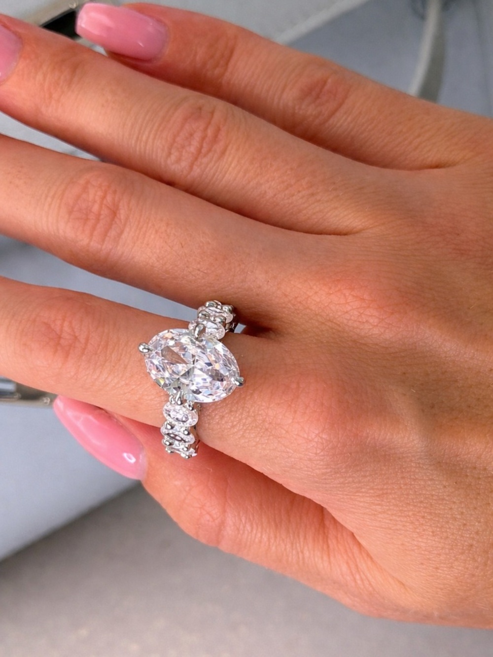 10 Ct Oval Engagement Halo Wide Band Wedding Ring